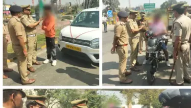 नोएडा में होली के दिन ट्रैफिक पुलिस एक्शन में दिखी। पुलिस ने होली पर हुड़दंग मचाने वाले लोगों के जमकर चालान काटे